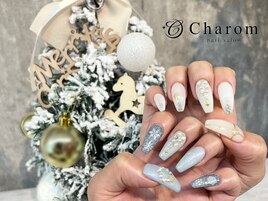 ブルー×クリスマスネイル