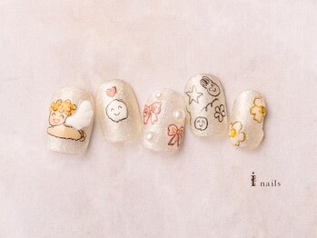 アイネイルズ 横浜EAST店(I-nails)/ゆるふわ落書きネイル