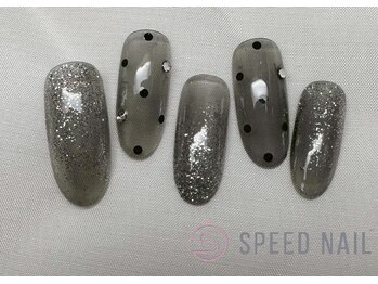 スピードネイル アンド アイ 宮交シティ店/#252 &nbsp;【BLACK×ドット】