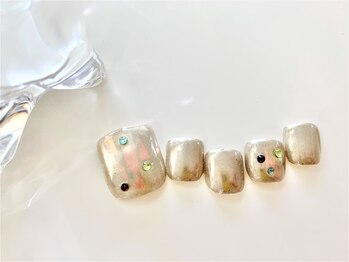 ネイルサロン アミ(Amie)/ミラーオーロラフィルム☆フット