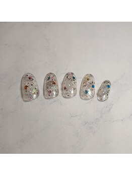 プラスチッタ(hair make salon plus citta')/きらきらカラフルストーンネイル