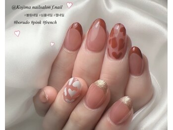 エフネイル(f.nail)/ハートとフレンチ