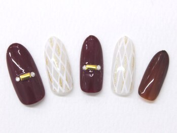 ネイルサロンセレーネ(Selene)/ボルドー ホログラムネイル