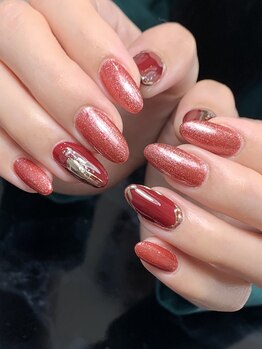 レディグリッター(Lady glitter)/レッド×ぷっくりミラー