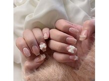 ピンクネイルパラジェル/韓国ネイル/ワンホンネイル/持ち込み]