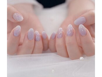 ワンカラー/大理石風/パープル