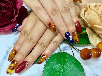 ボルドー×ネイビー×べっ甲