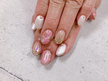ネイル ビューティーマジック 葛西本店/桜ホロネイル