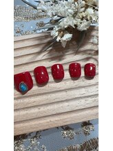 プルメリアドット(Plumeria.)/赤ネイル