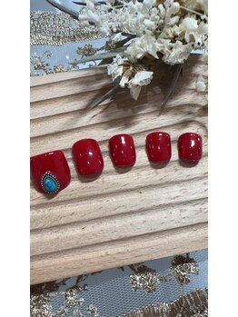 プルメリアドット(Plumeria.)/赤ネイル