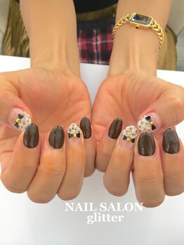 ネイルサロン グリッター(NAIL SALON glitter)/ツイードネイル