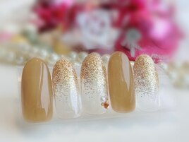 ワンカラー×ラメグラネイル