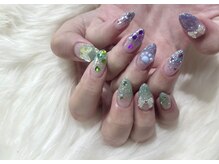 エミュレ(emure.)/キラキラちぐはぐネイル