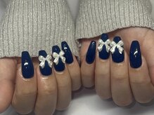 アイネイルズ 大宮店(Ｉ nails)/ネイビー×リボン