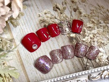 ネイルサロン アフロディーテ 土浦店(Aphrodite)/シンプルフルスタイル★フット★