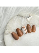 エトワールビューティー(ETOILE BEAUTY)/チェックネイル/ブラウンネイル