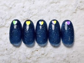 ネイビーフラッシュネイル