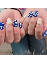 プリュネ(Prune)/ブルー/ホワイト