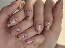 ゆず/#ハートネイル#ストーン#可愛い