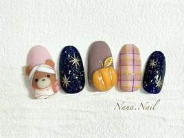 【ハロウィンネイル】ミイラくま