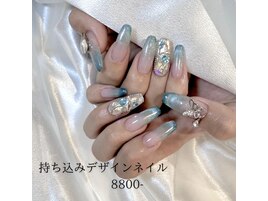 ブルーマグネットネイル