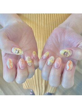 エムスラッシュ 横浜元町店(M.SLASH)/キラキラ　スマイルネイル