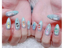 雪だるまネイル