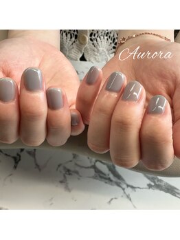 ショートネイル×くすみブルー