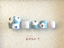 ネイルサロン あかねいろ/マリメッコ風　フラワーフット