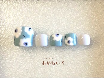 ネイルサロン あかねいろ/マリメッコ風 フラワーフット