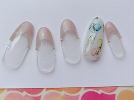 手描きフラワーフレンチ