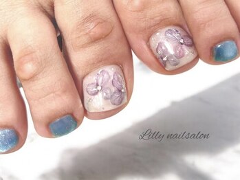 リリー(Lilly)/紫陽花フットネイル