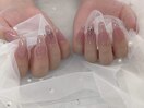 ワンカラー/リボンネイル