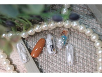 ホワイトマーブルネイル☆