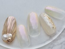 カトルナフ(quatre fois neuf)/大人ピンクのミラーシェルネイル