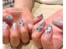 マグネット×ホロお花ネイル♪