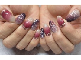 花火ネイル・グラデーション