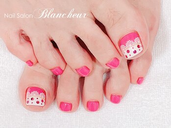 ネイルサロン ブランシュール(Nail Salon Blancheur)/【レース&ホロドット】フット
