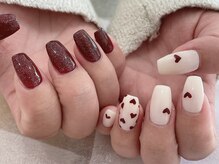 ネイルリブラ(Nail Libra)/ハートボルドーネイル