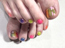 シーグラス(SeaGlass)/選べる親指アートオーロラネイル