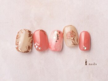 アイネイルズ 横浜EAST店(I-nails)/フラワーミラーアートネイル