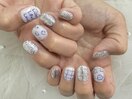 手書きネイル　ぷっくりネイル