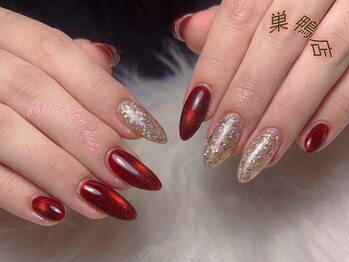 ボルドー/ハロウィン/秋ネイル