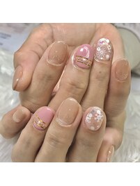 ヌーディ結晶ネイル