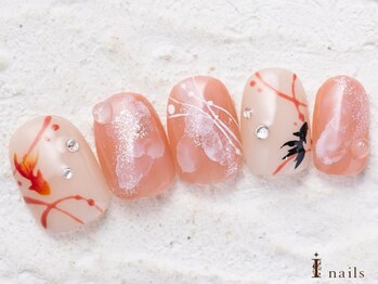 アイネイルズ 横浜WEST店(I-nails)/金魚夏手描きアート10480円