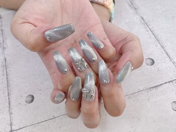 ネイル ビューティーマジック 葛西本店/ロングシルバーマグネット