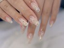 ホワイト/ドットネイル/ロング