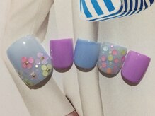 ネイルサロン リリオ(Nail Salon Ririo)/ホロ花春フットネイル