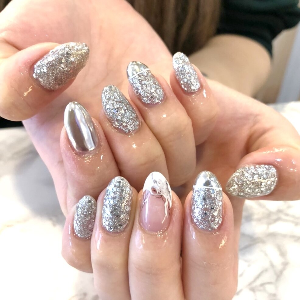 キラキラネイル ミラーネイル：PG004918238｜ネイルサロン