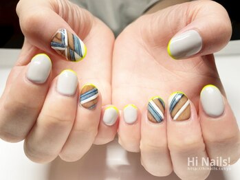 ハイ ネイルズ(Hi Nails!)/ネオンイエローフレンチ